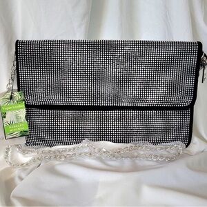 Badgley Mischka 🎁Gift ready Rhinestone Crossbody Bag Vegan Leather NWT Authentic